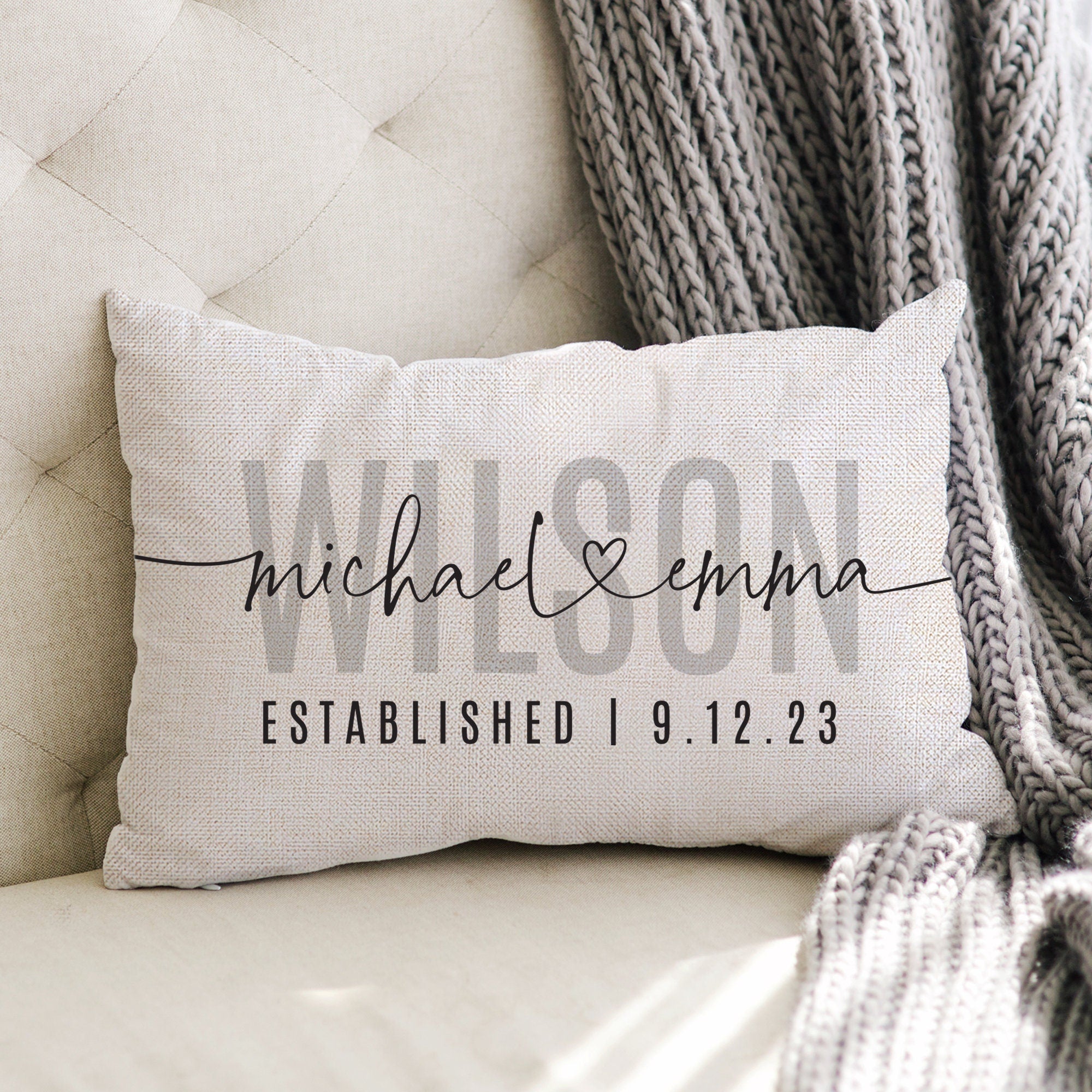 Custom Wedding Pillow Bridal Shower Gift For Couple – Linden Fields